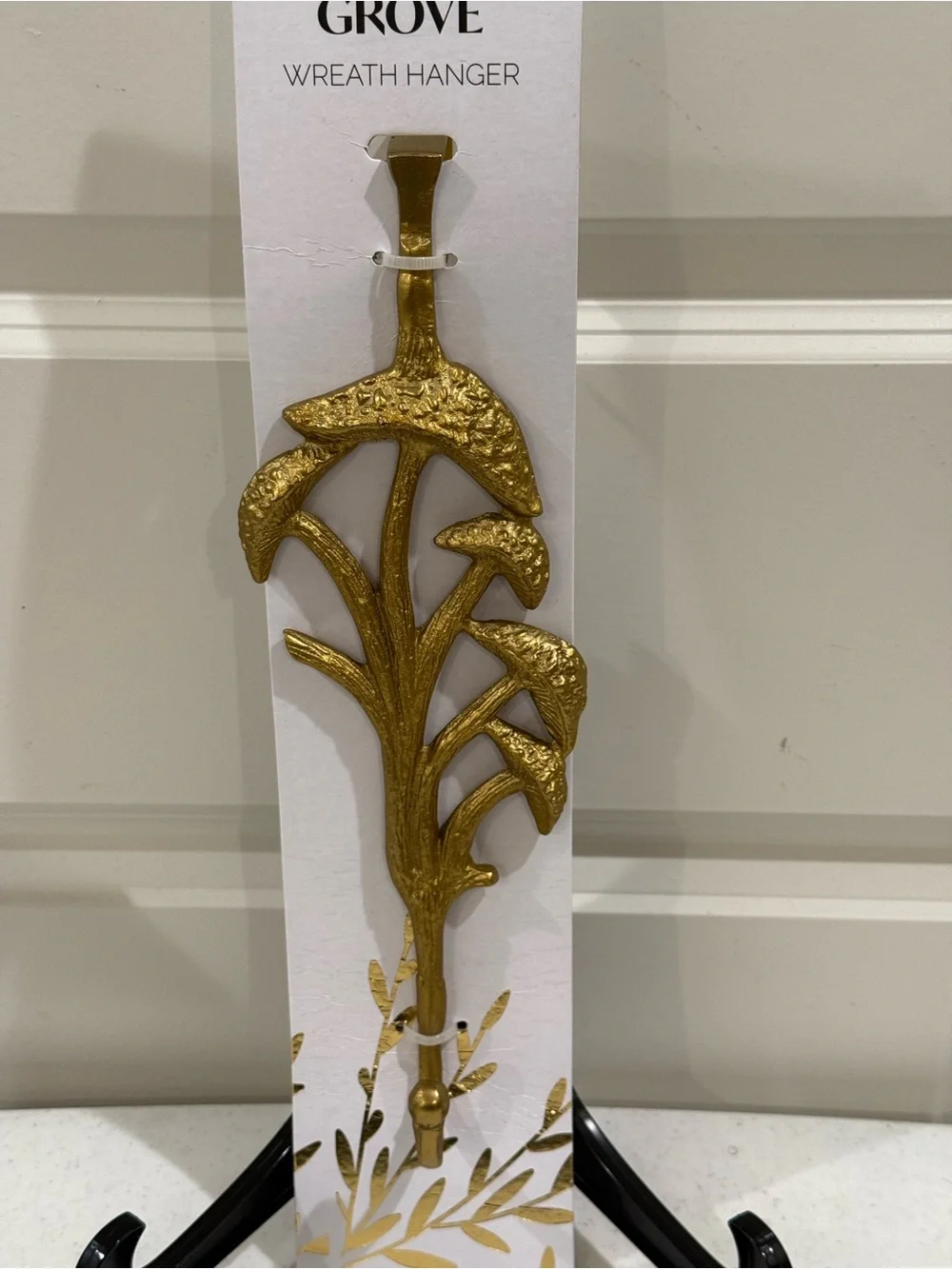 NEW Laurel Grove Gold Etched Mushroom Wreath Hanger